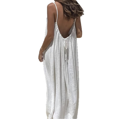 Women's Backless Loose Long Home Wear Cami Dress