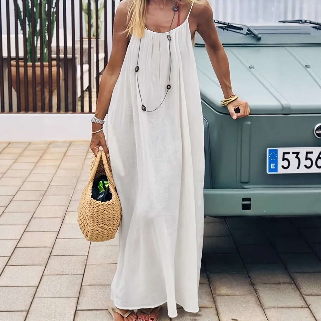 Women's Backless Loose Long Home Wear Cami Dress