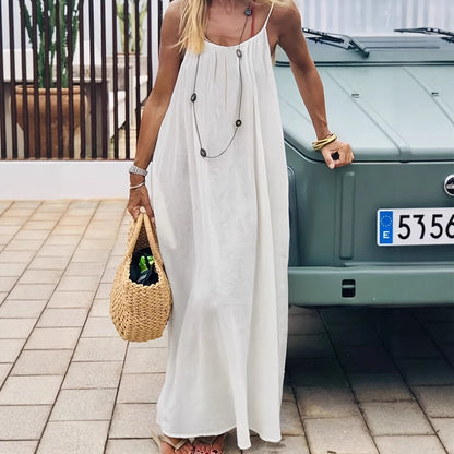 Women's Backless Loose Long Home Wear Cami Dress