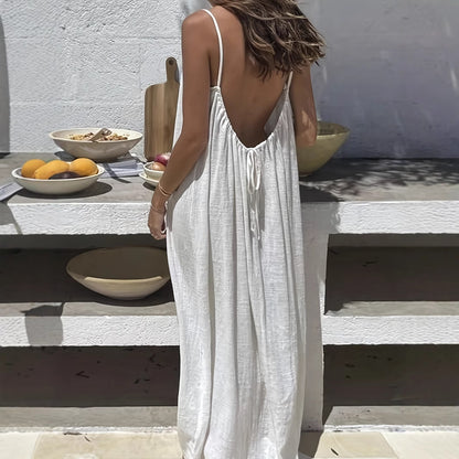 Women's Backless Loose Long Home Wear Cami Dress